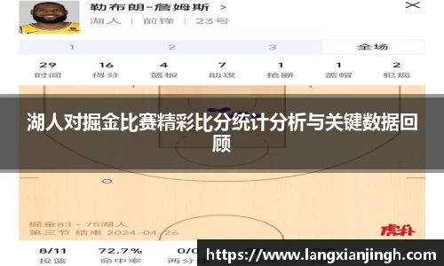 湖人对掘金比赛精彩比分统计分析与关键数据回顾